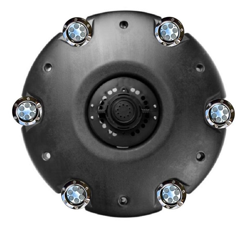 Плавающий фонтан-аэратор с подсветкой FJ 600 + 6 LED White