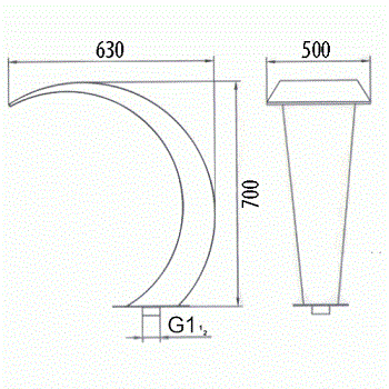 Излив для водопада WF 08-500 "Кобра" Pondtech