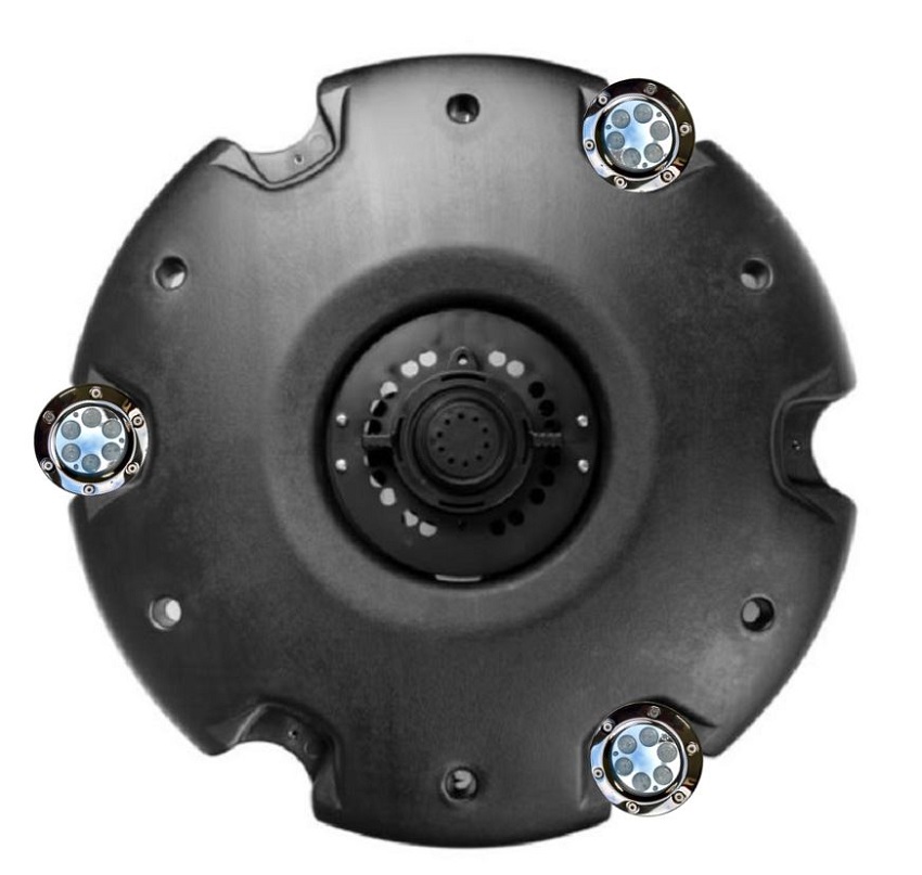 Плавающий фонтан-аэратор с подсветкой FJ 600 + 3 LED White